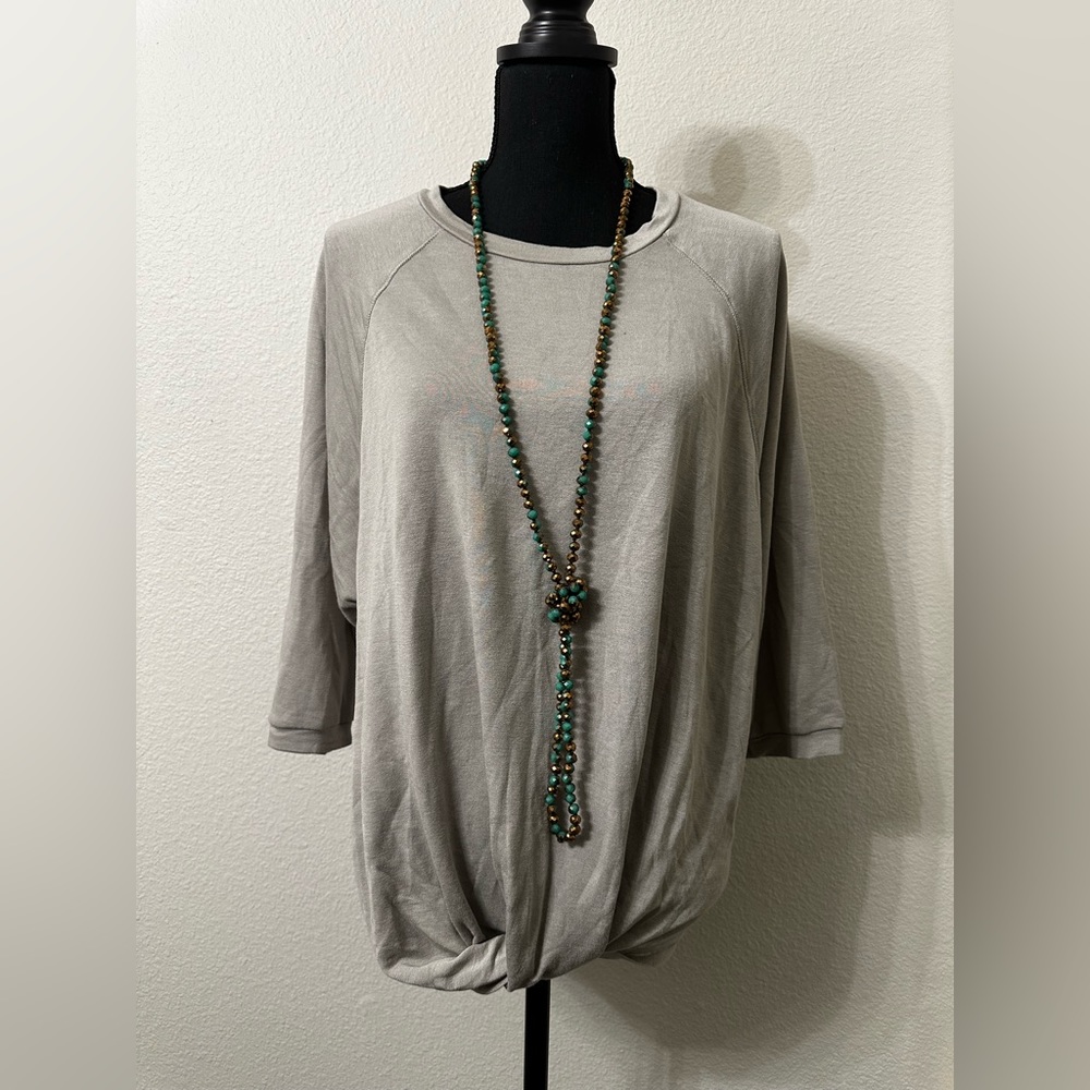 Women’s Quarter Sleeve, Gray Comfy Top